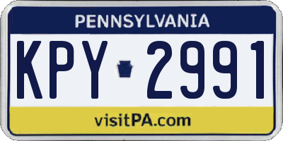 PA license plate KPY2991