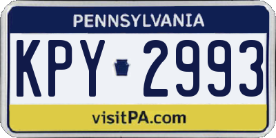 PA license plate KPY2993