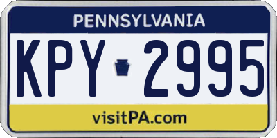 PA license plate KPY2995