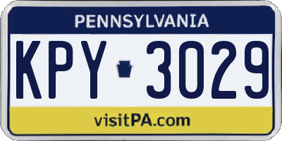 PA license plate KPY3029