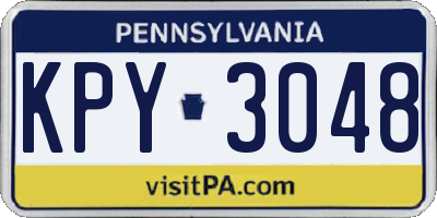 PA license plate KPY3048