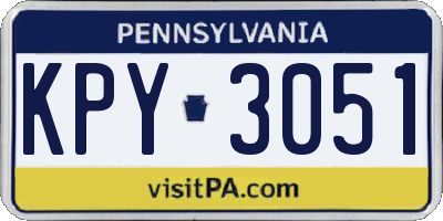 PA license plate KPY3051