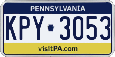 PA license plate KPY3053