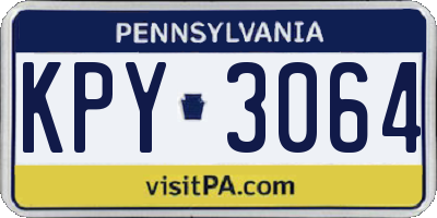 PA license plate KPY3064