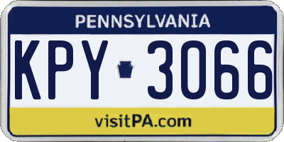 PA license plate KPY3066