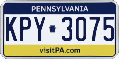 PA license plate KPY3075