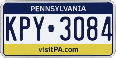 PA license plate KPY3084