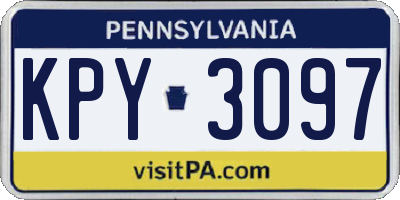 PA license plate KPY3097