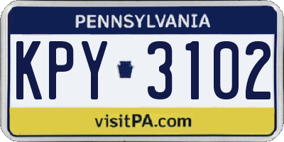 PA license plate KPY3102