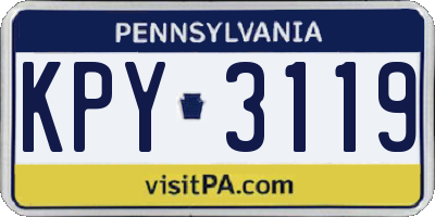 PA license plate KPY3119