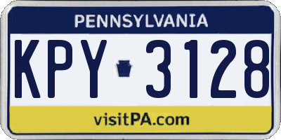 PA license plate KPY3128