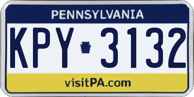 PA license plate KPY3132