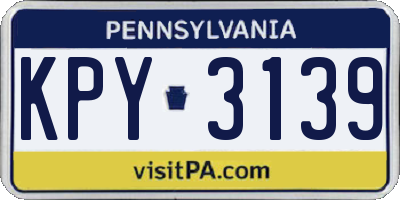 PA license plate KPY3139