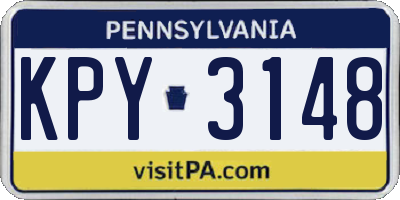 PA license plate KPY3148
