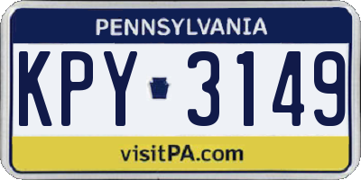 PA license plate KPY3149