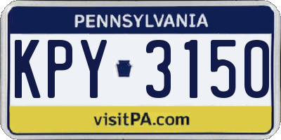 PA license plate KPY3150