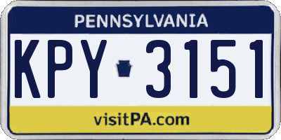 PA license plate KPY3151