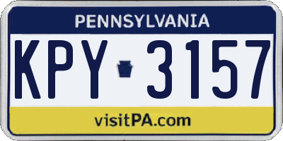 PA license plate KPY3157