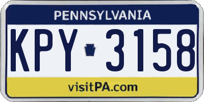 PA license plate KPY3158