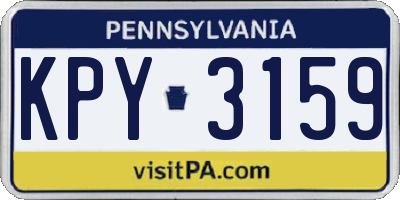 PA license plate KPY3159