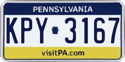 PA license plate KPY3167
