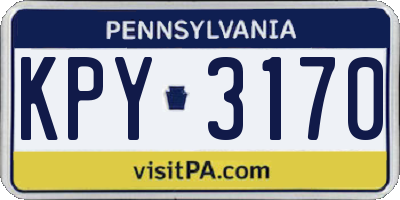 PA license plate KPY3170