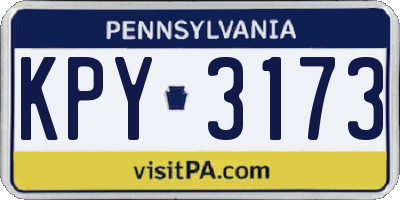 PA license plate KPY3173