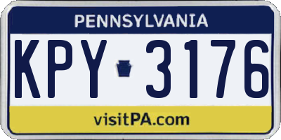 PA license plate KPY3176