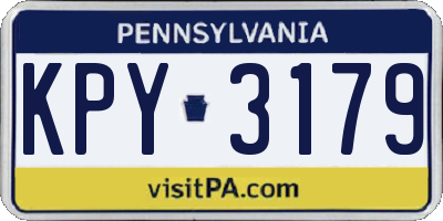 PA license plate KPY3179