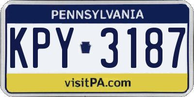 PA license plate KPY3187