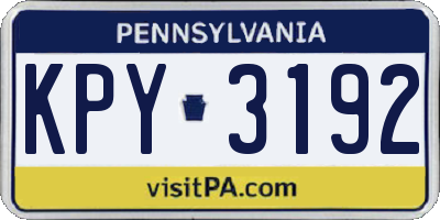PA license plate KPY3192