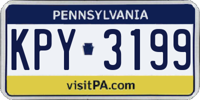 PA license plate KPY3199