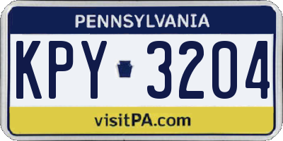 PA license plate KPY3204