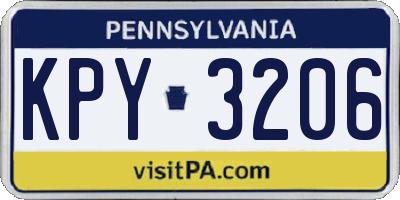 PA license plate KPY3206