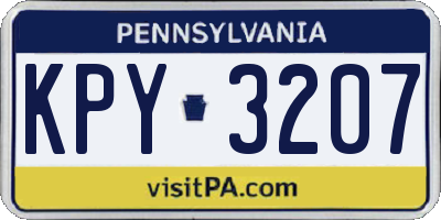 PA license plate KPY3207
