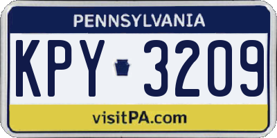PA license plate KPY3209