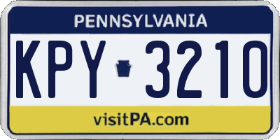 PA license plate KPY3210
