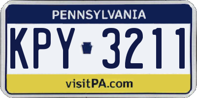 PA license plate KPY3211