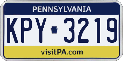 PA license plate KPY3219