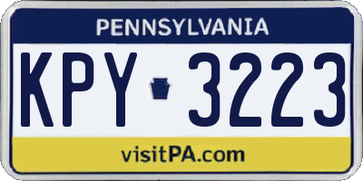 PA license plate KPY3223