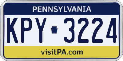 PA license plate KPY3224