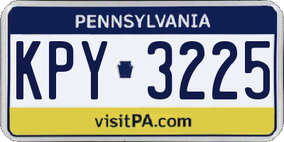 PA license plate KPY3225