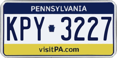 PA license plate KPY3227