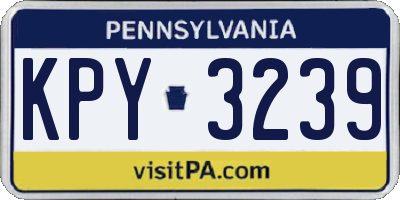PA license plate KPY3239