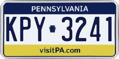 PA license plate KPY3241