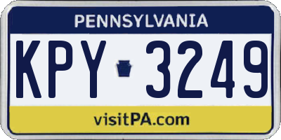 PA license plate KPY3249