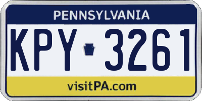 PA license plate KPY3261