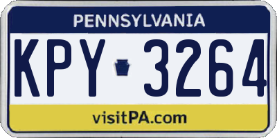 PA license plate KPY3264