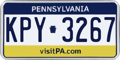 PA license plate KPY3267