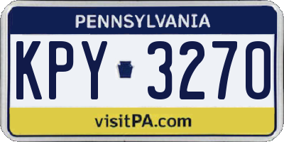 PA license plate KPY3270
